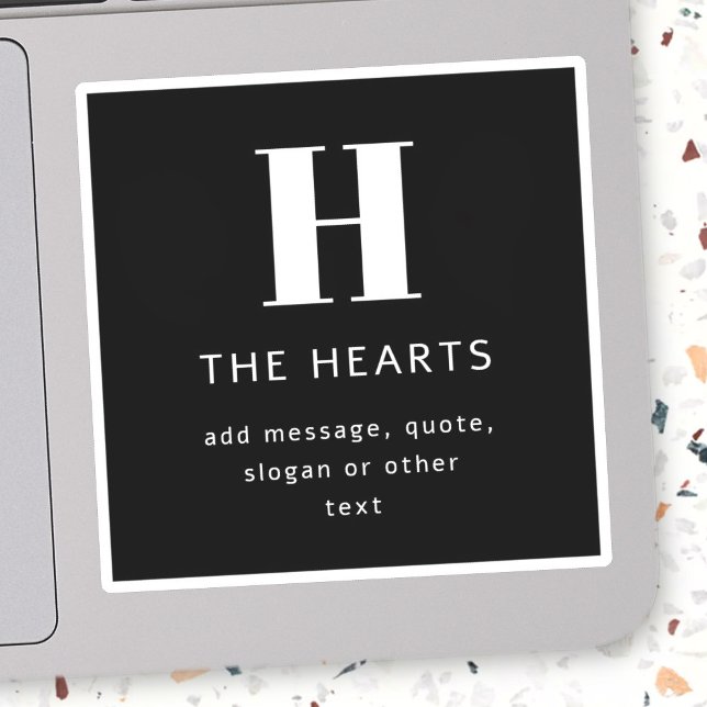 Bearbeiten moderner Name und Meldung für Monogramm Aufkleber (Von Creator hochgeladen)