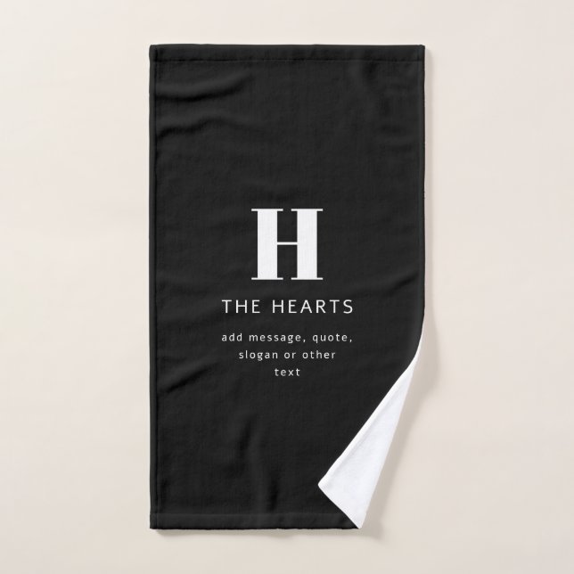 Bearbeiten moderner Name und Meldung für Monogramm Handtuch (Handtuch)