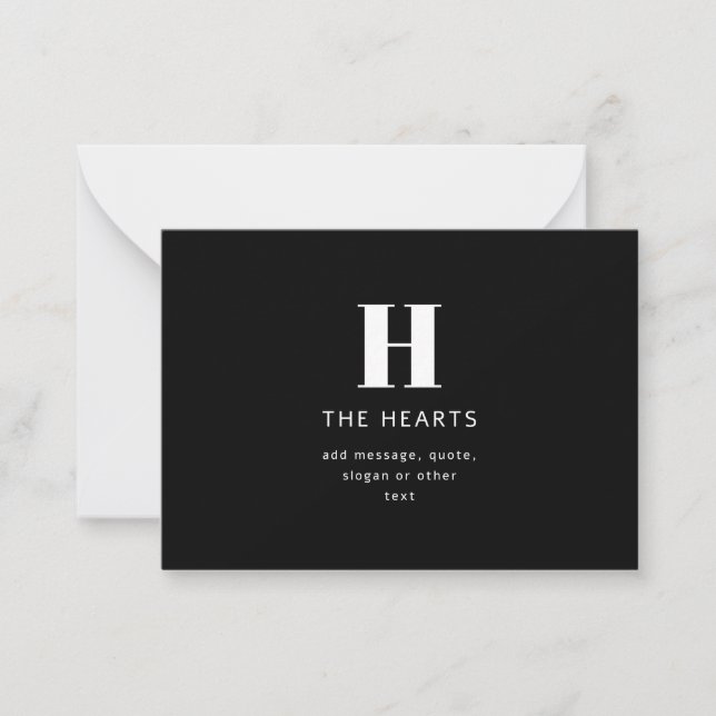 Bearbeiten moderner Name und Meldung für Monogramm Mitteilungskarte (Vorderseite)