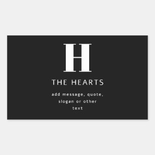 Bearbeiten moderner Name und Meldung für Monogramm Rechteckiger Aufkleber