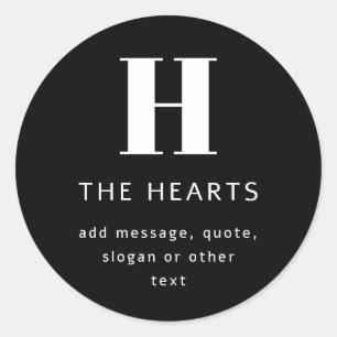 Bearbeiten moderner Name und Meldung für Monogramm Runder Aufkleber