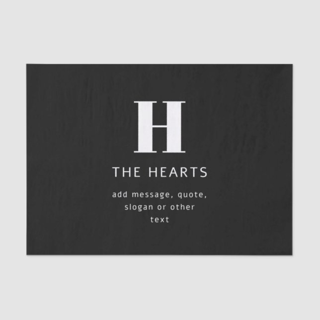 Bearbeiten moderner Name und Meldung für Monogramm Seidenpapier (Vorderseite)