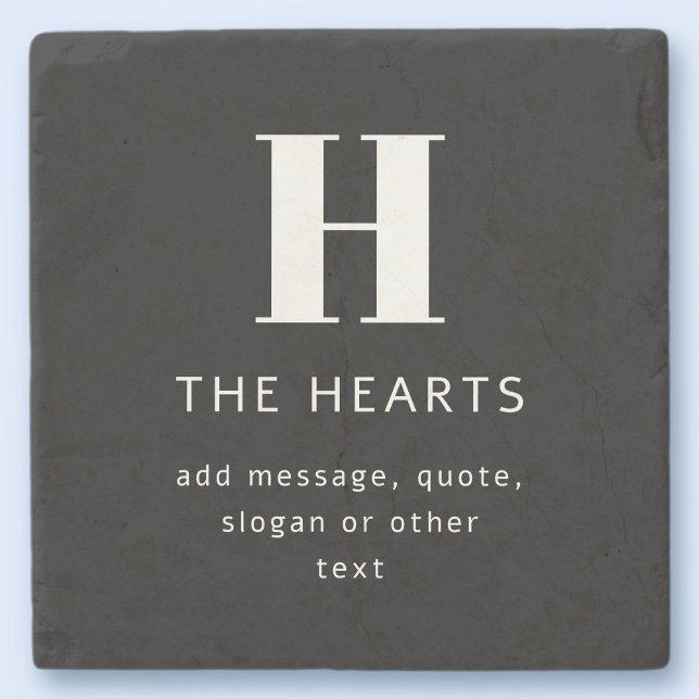 Bearbeiten moderner Name und Meldung für Monogramm Steinuntersetzer (Von Creator hochgeladen)