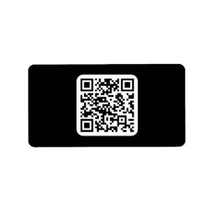 Bearbeiten moderner QR-Code Schwarz-weiß oder fa Adressaufkleber
