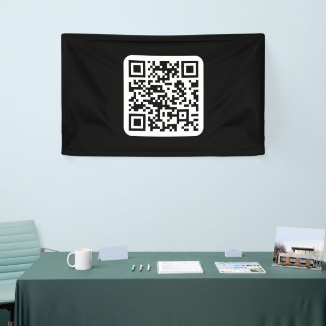Bearbeiten moderner QR-Code | Schwarz-weiß oder fa Banner (Messeveranstaltung)