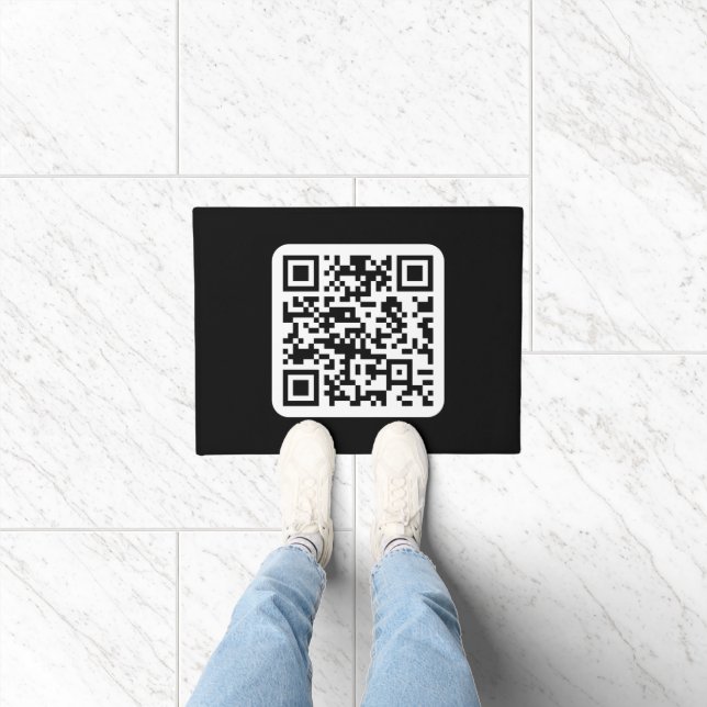 Bearbeiten moderner QR-Code | Schwarz-weiß oder fa Fußmatte (Indoor)