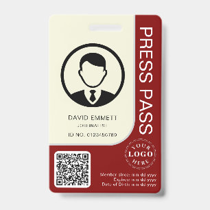 Bearbeiten Sie die ID-Karte mit Foto und QR-Funkti Ausweis