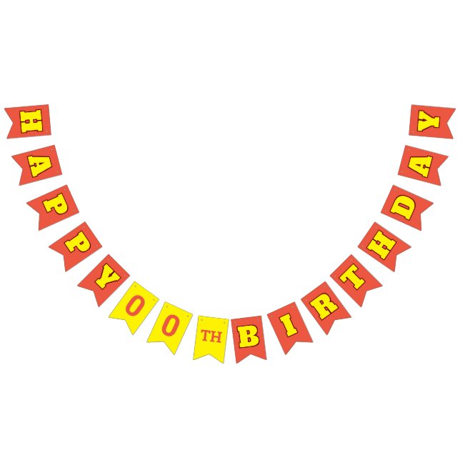 Bearbeiten Sie Ihr Alter auf ORANGE und YELLOW Hap Wimpelkette (Alle)