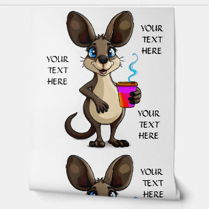 Bearbeiten Sie Text-Kangaroo-Kaffee-Dekoration ind Tapete