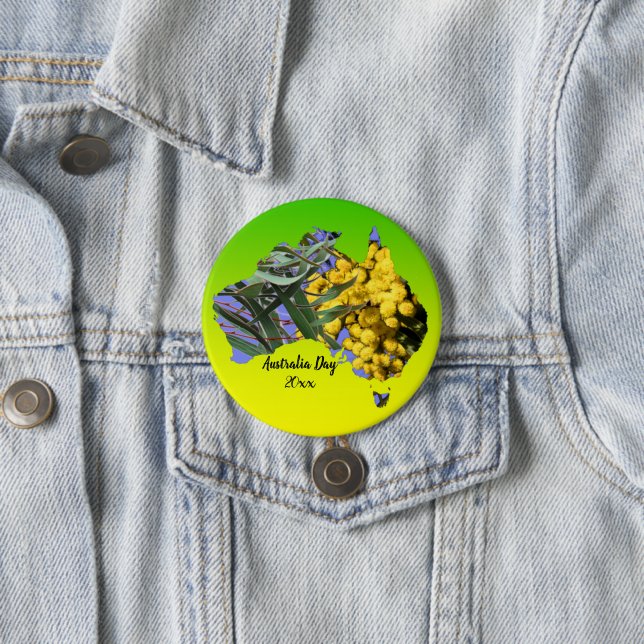Bearbeiten Sie Text Year Australia Day Gum Leaf Wa Button (Beispiel)