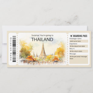 Bearbeiten Sie Thailand Flugzeug Ticket Thailand R Einladung