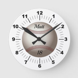 Bearbeiten von Baseball-Namen und Teamnummer Runde Wanduhr