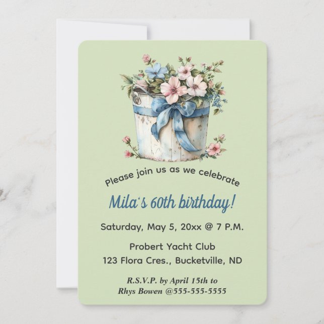 Bearbeiten von Blume in einem Stapel Einladung (Vorderseite)