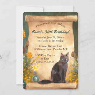 Bearbeiten von Cat Scroll und Blume Einladung
