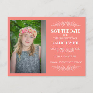 Bearbeiten von Farbkorallen Grad Rett Datum w/ Blä Ankündigungspostkarte