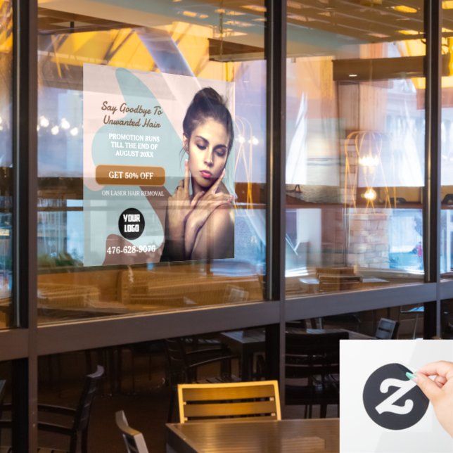 Bearbeiten von Fensterklammern zum Entfernen von L Fensteraufkleber (Restaurantfenster)