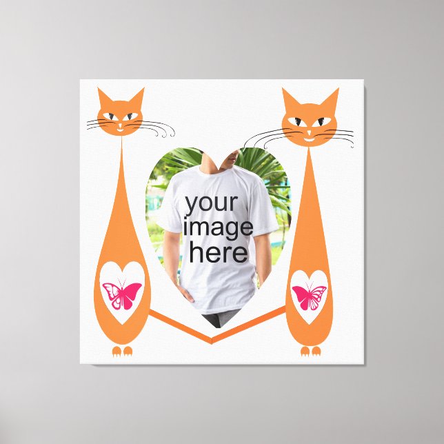 Bearbeiten von Liebe-Herz für Katzen - Benutzerdef Leinwanddruck (Vorderseite)