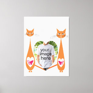 Bearbeiten von Liebe-Herz für Katzen - Benutzerdef Leinwanddruck