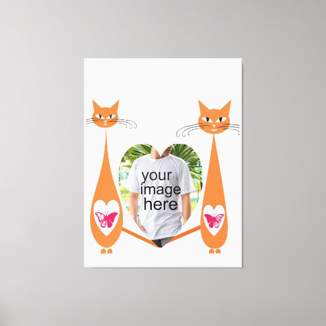 Bearbeiten von Liebe-Herz für Katzen - Benutzerdef Leinwanddruck (Vorderseite)