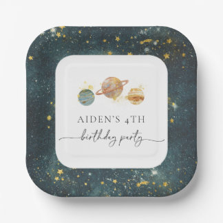 Bearbeiten von Outerspace-Party-Tellern Pappteller