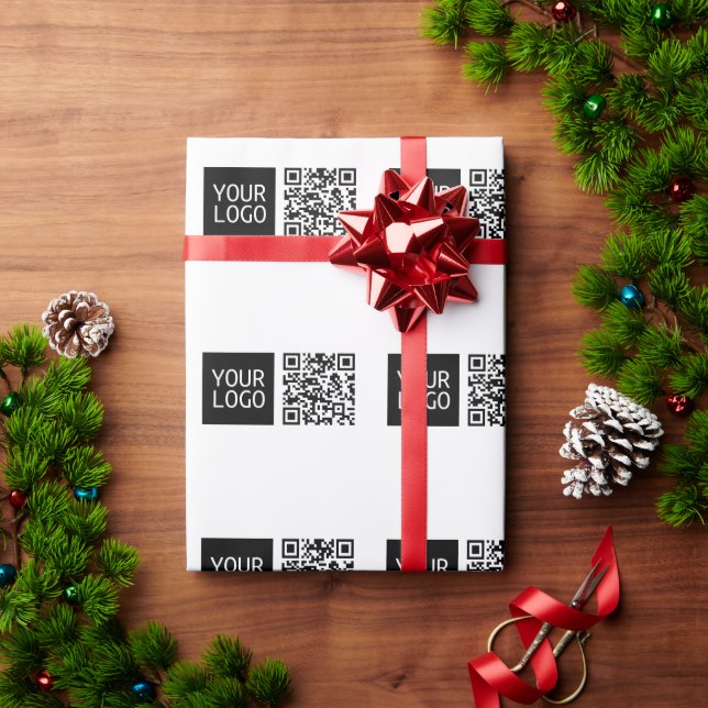 Bearbeiten von QR-Code und Ihr Firmenlogo oder -Im Geschenkpapier (Feiertagsgeschenk)
