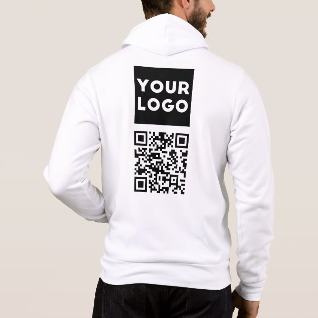 Bearbeiten von QR-Code und Ihr Firmenlogo oder -Im Hoodie (Rückseite)