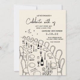 Bearbeiten von Retro Contemporary Verlobung Einladung