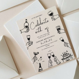 Bearbeiten von Retro Contemporary Verlobung Einladung