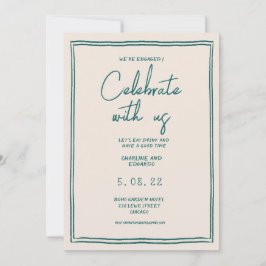 Bearbeiten von Retro Contemporary Verlobung Einladung