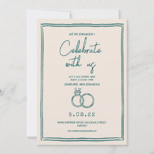 Bearbeiten von Retro Contemporary Verlobung Einladung