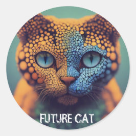 Bearbeiten von Text-Future-Cat-Namen Runder Aufkleber