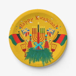 Bearbeiten von Text im Kwanzaa-Party 7" Pappteller