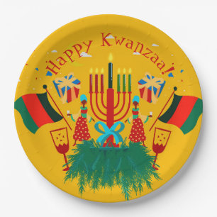 Bearbeiten von Text im Kwanzaa-Party 9" Pappteller