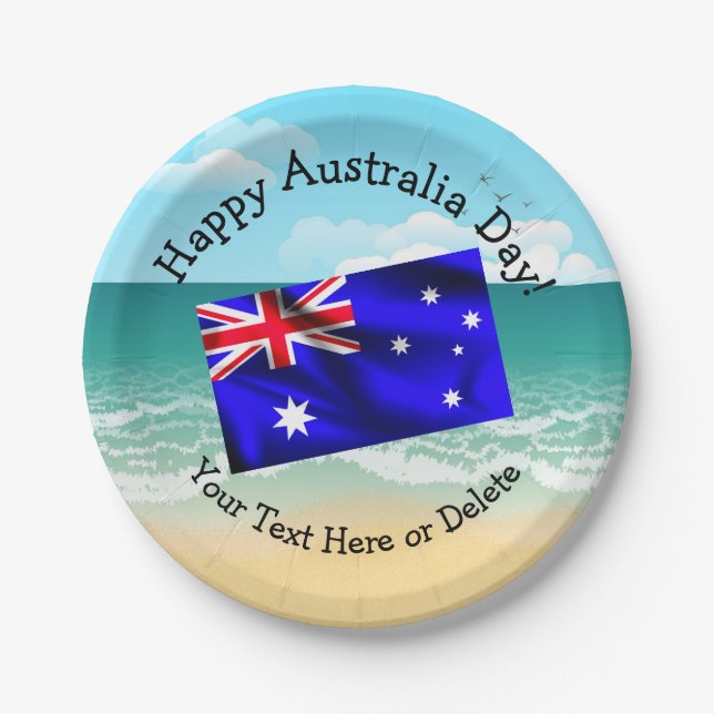 Bearbeiten von Text Matching Australia Day Flag Be Pappteller (Vorderseite)