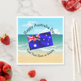 Bearbeiten von Text Matching Australia Day Flag Be Serviette