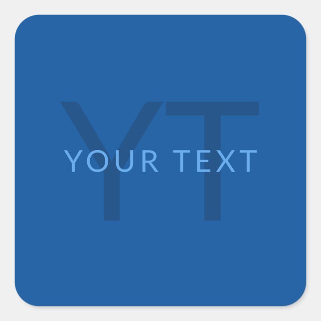 Bearbeiten von Textvorlage für Mit Monogramm Namen Quadratischer Aufkleber (Vorderseite)