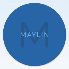 Bearbeiten von Textvorlage für Mit Monogramm Namen Runder Aufkleber