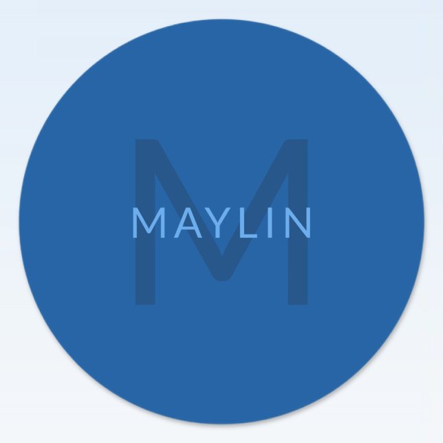 Bearbeiten von Textvorlage für Mit Monogramm Namen Runder Aufkleber (Von Creator hochgeladen)