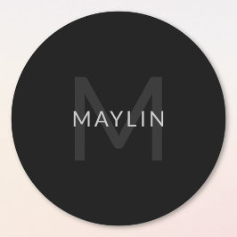 Bearbeiten von Textvorlage für Mit Monogramm Namen Runder Aufkleber