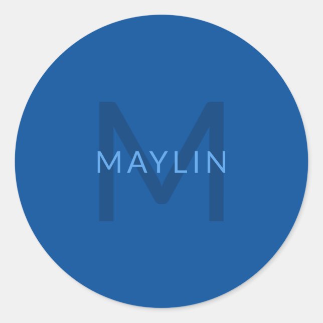 Bearbeiten von Textvorlage für Mit Monogramm Namen Runder Aufkleber (Vorderseite)