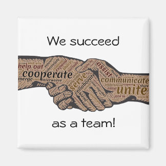 Bearbeiten von Word Cloud-Handshake-Teamwork Magnet