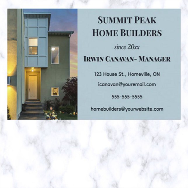 Bearbeiten von Zuhause-Buildern Visitenkarte (Von Creator hochgeladen)