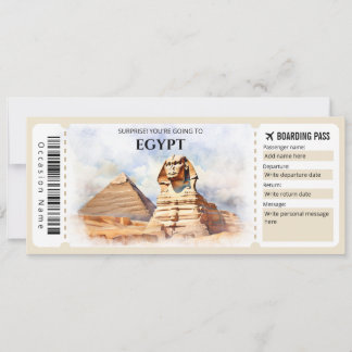 Bearbeitung Ägyptischer Boarding Pass Flugzeug Tic Einladung