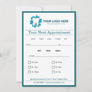 Bearbeitung von Endodontie beim nächsten Termin Einladung