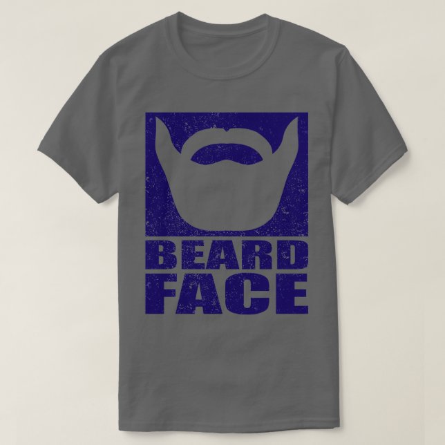 BEARD FACE Blue Print 1 T-Shirt (Design vorne)