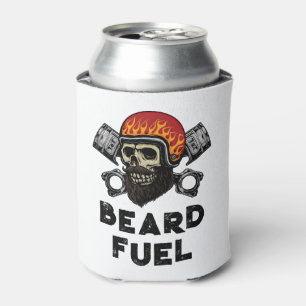 BEARD FUEL Funny Men Skull & Flames Joke Geschenk Dosenkühler