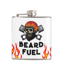 BEARD FUEL Funny Men Skull & Flames Joke Geschenk
