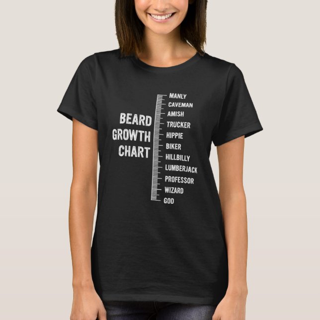 Beard Growth Chart Manly  Beard Measurement T-Shirt (Vorderseite)