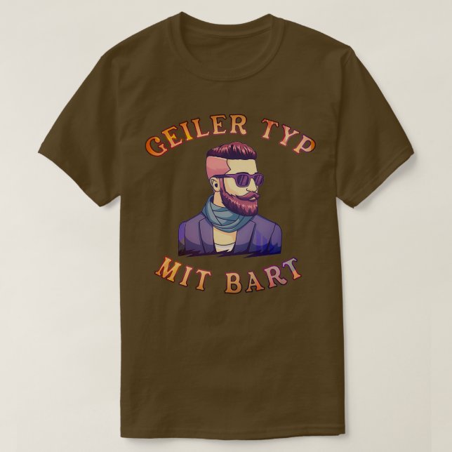 Beard Hipster Vollbart Vorsicht Klassisches TShirt (Design vorne)