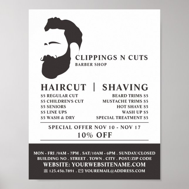 Beard-Logo, Männerwerbung Poster (Vorne)